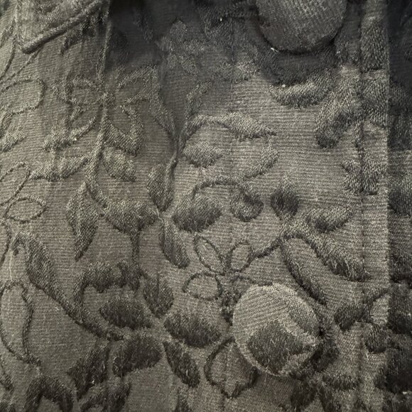 Croft & Barrow 1X Black Quilted Floral Jacket EUC Layering Fall Textured Classic - Picture 7 of 7